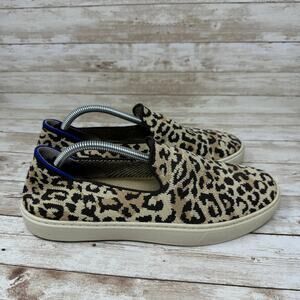 Rothy’s The Sneaker Cheetah Print Tan Slip On Flats Sneakers Women's Size 8